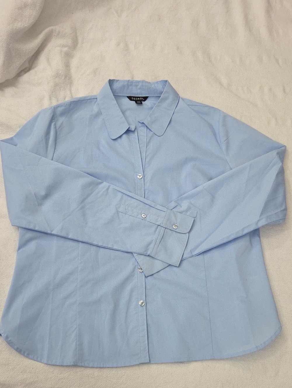 NWT George Long Sleeve Button Down Shirt Light Sky Blue XL (16-18) 3 for $20